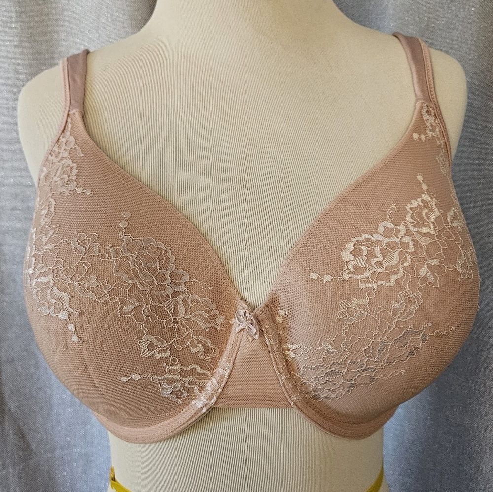 Bali 36DD Underwire lace details bra rose‎